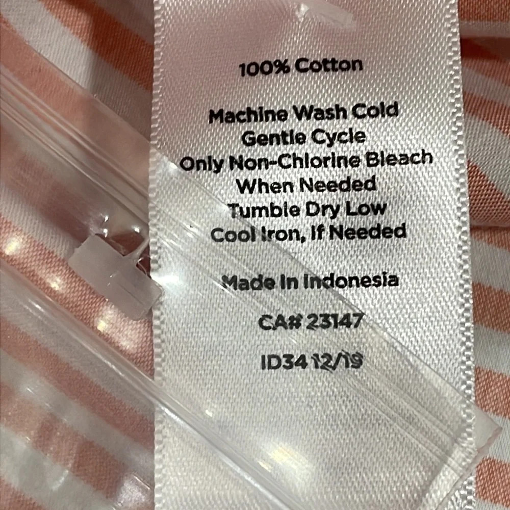 NWT Talbots Tie Waist Button Front Striped Orange… - image 14